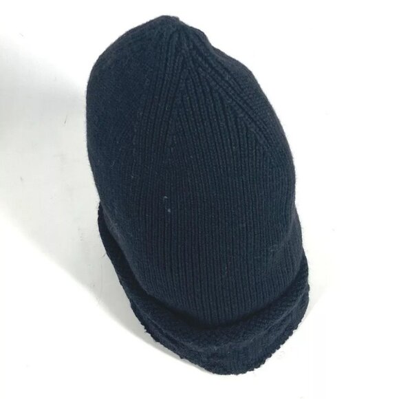 Auth VERSACE logo beanie hat knit hat knit cap Knit hat wool Black - Picture 8 of 11